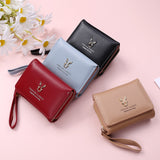 Antler Decoration Women's Wallet New Fashion Short Coin Purse Card Holder Small Ladies Wallet Female Hasp Mini Clutch