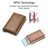 Custom Card Holder Rfid Black Carbon Fiber Leather Simple Wallet Men's Gift Personalized